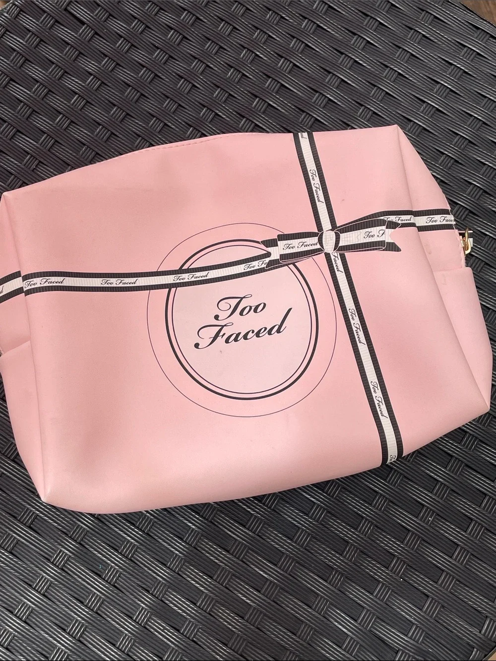 Too Faced Pink Cosmetic Makeup Bag | Travel Toiletry Case/ Bag